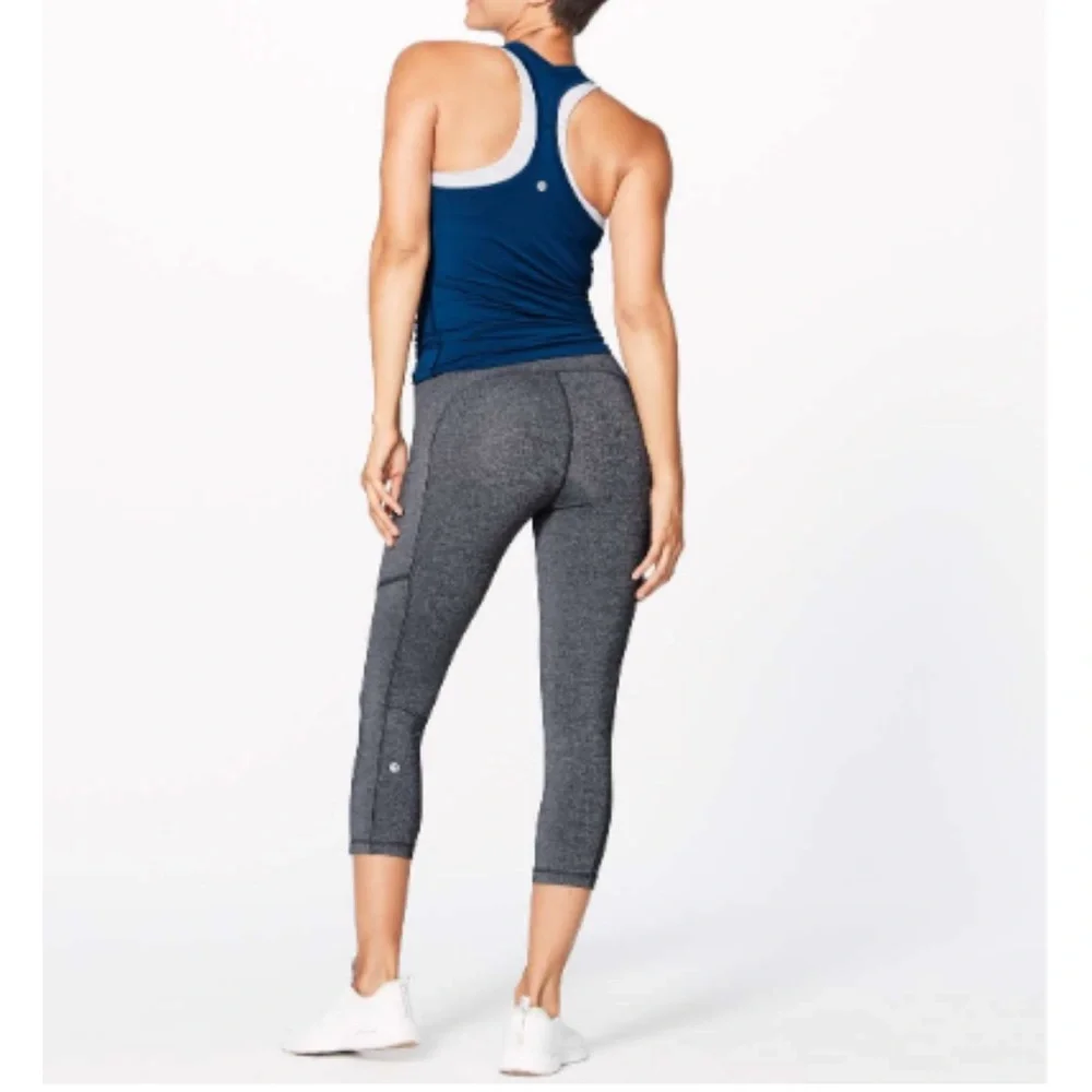 🔥Lululemon Speed Up Crop (21") Leggings Heathered Black Size 8 Full-on - Picture 8 of 12